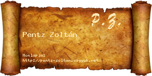 Pentz Zoltán névjegykártya