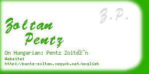 zoltan pentz business card